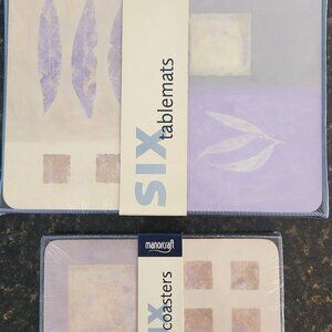 Never Opened Boxed Set of ManorCraft Cork Placemats and Coasters, 6 each